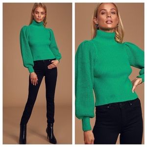 Lulu’s Statement Maker Green Turtleneck Sweater